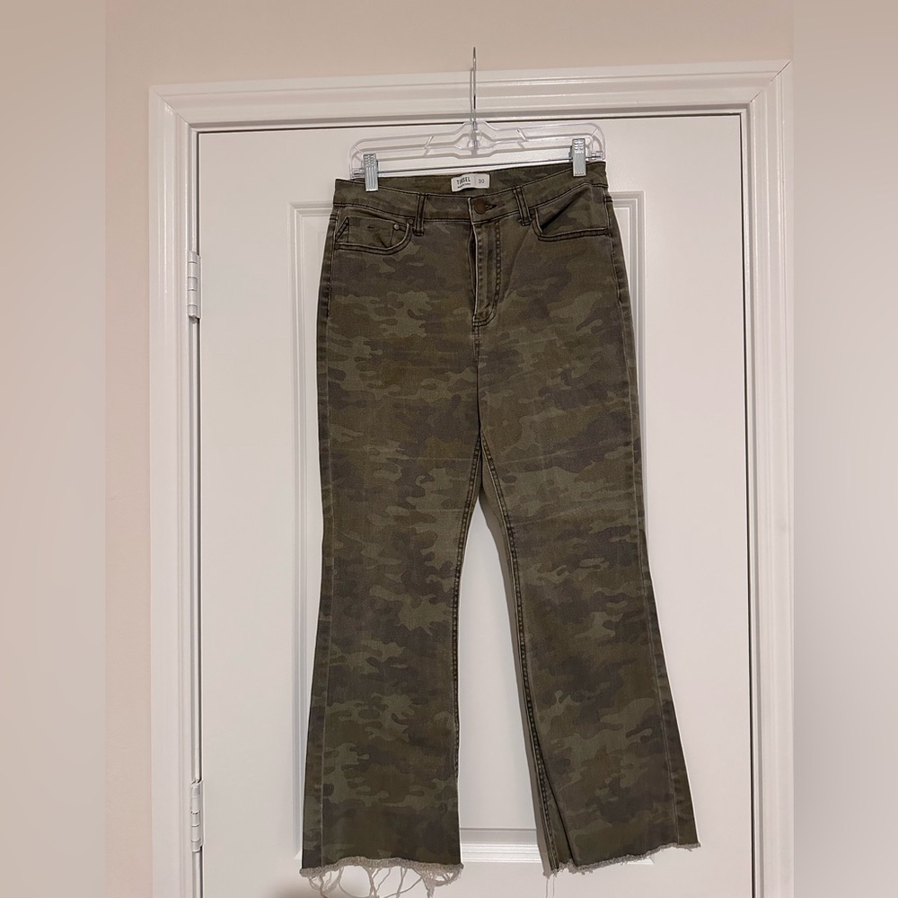 Tinsel Camo Flare Jeans
